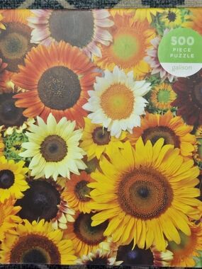 Sunflowers 500-Piece Puzzle - Bright Yellow Floral Square Jigsaw By Galison
